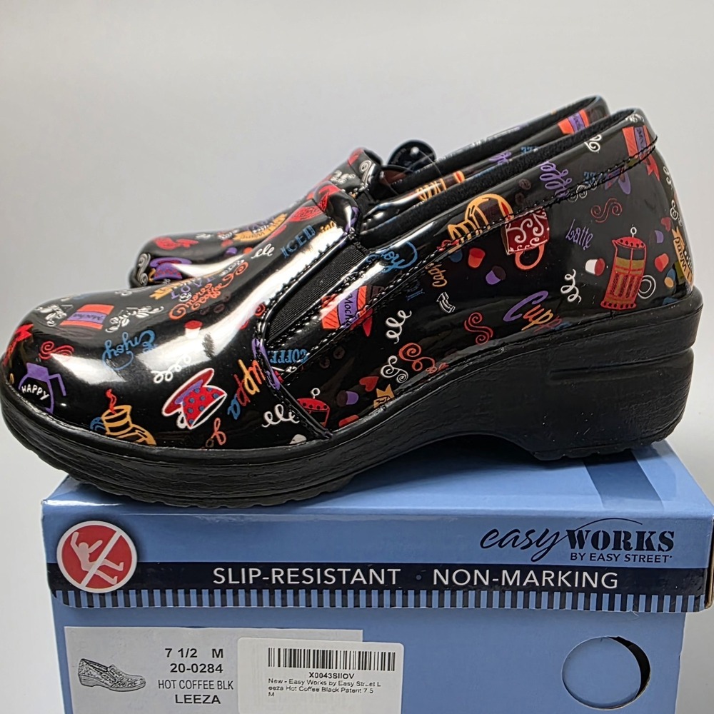 NEW Women's Easy Works By Easy Street Leeza Hot Coffee Black Size 7.5M #922 - Picture 3 of 10